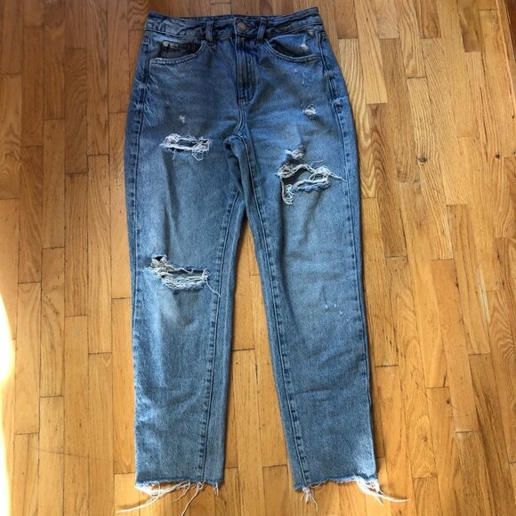 Garage Distressed Mom High Rise Jeans Size 7 - Picture 2 of 11